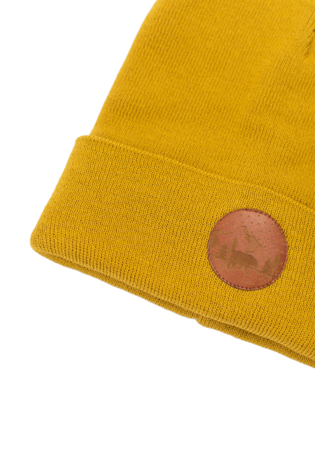 Czapka beanie z bawełny organicznej musztardowa