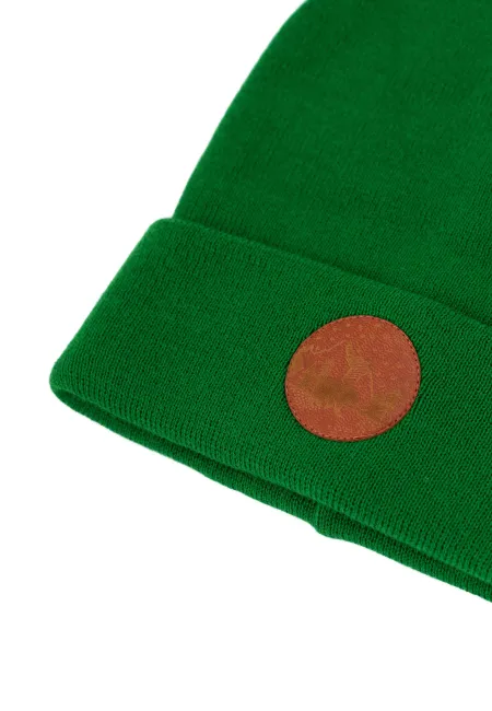 Czapka beanie z bawełny organicznej zielona