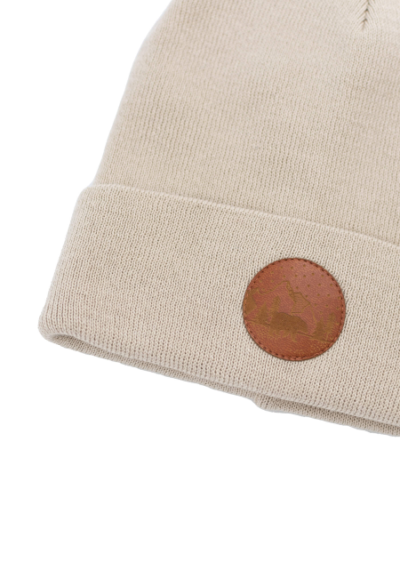 Czapka beanie z bawełny organicznej beżowa