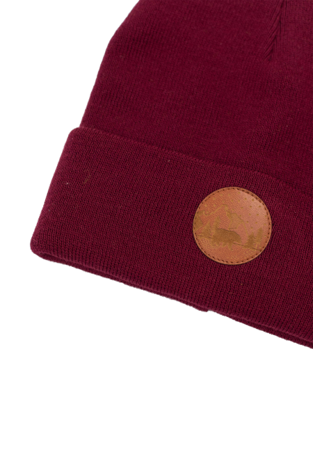 Czapka beanie z bawełny organicznej karminowa