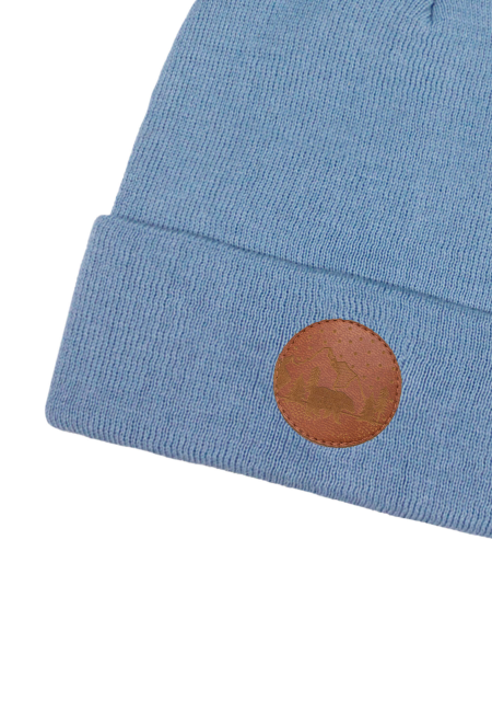 Czapka beanie z bawełny organicznej szary błękit