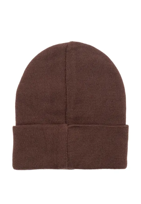 Czapka beanie z bawełny organicznej brązowa