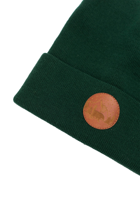 Czapka beanie z bawełny organicznej butelkowa zieleń