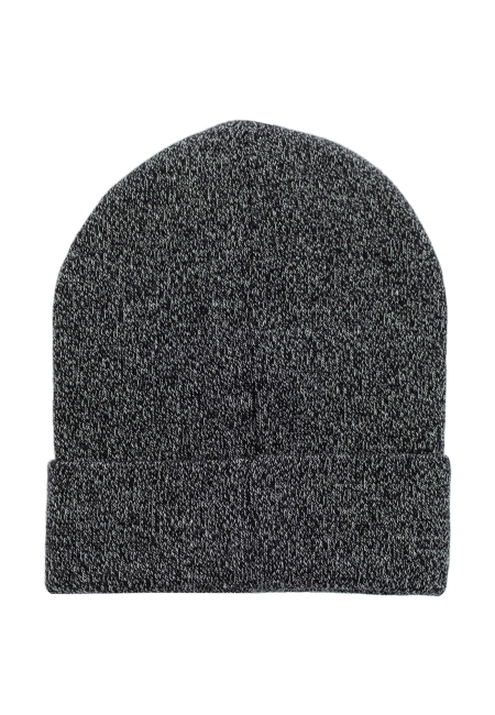 Czapka beanie z bawełny organicznej czarno-biały melanż