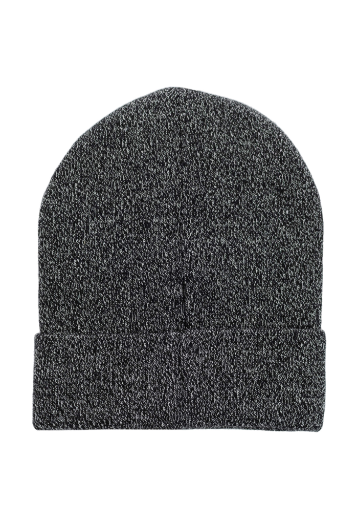 Czapka beanie z bawełny organicznej czarno-biały melanż