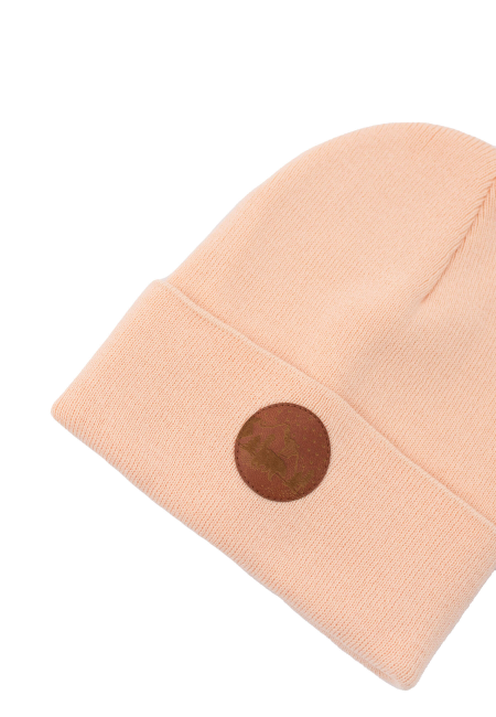Czapka beanie z bawełny organicznej różany krem