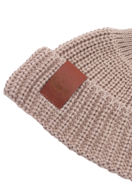 Beige organic cotton burglar beanie