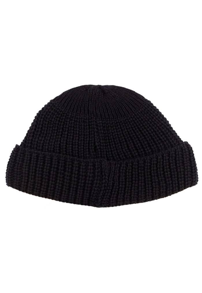 Black organic cotton burglar beanie
