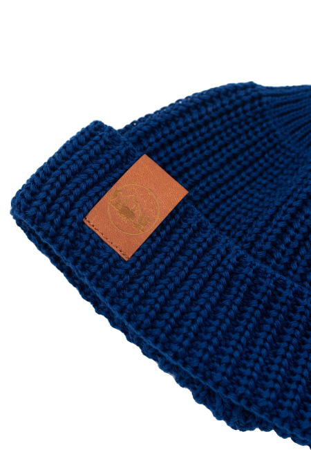 Inky blue organic cotton burglar beanie