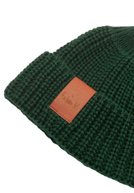 Bottle green organic cotton burglar beanie