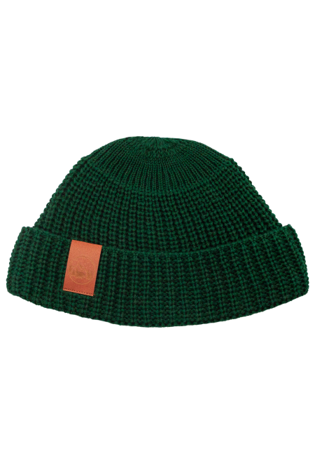 Bottle green organic cotton burglar beanie