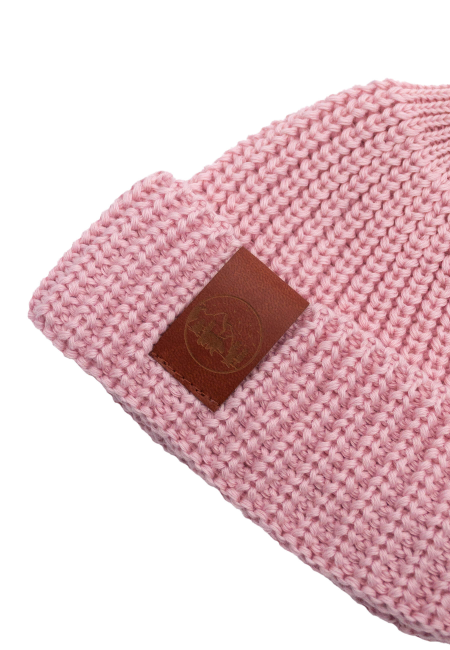 Light pink organic cotton burglar beanie