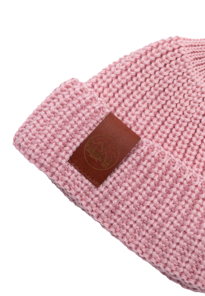 Light pink organic cotton burglar beanie