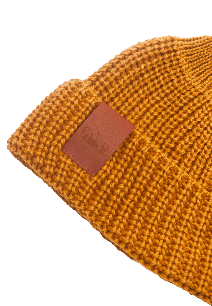 Mustard organic cotton burglar beanie