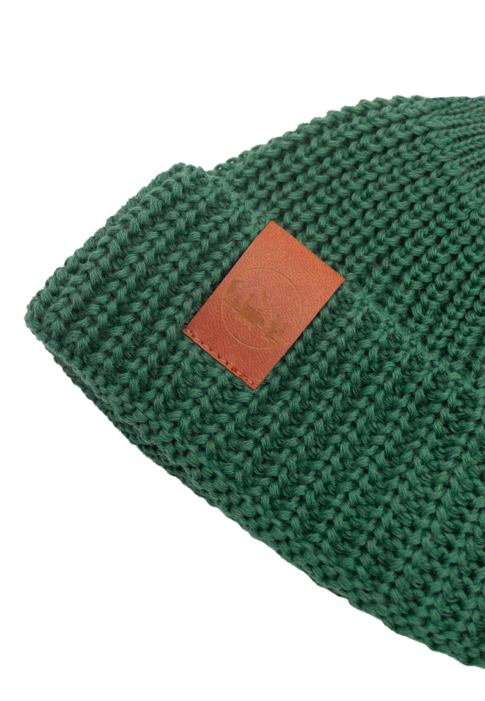 Sage green organic cotton burglar beanie