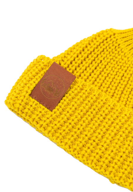 Yellow organic cotton burglar beanie