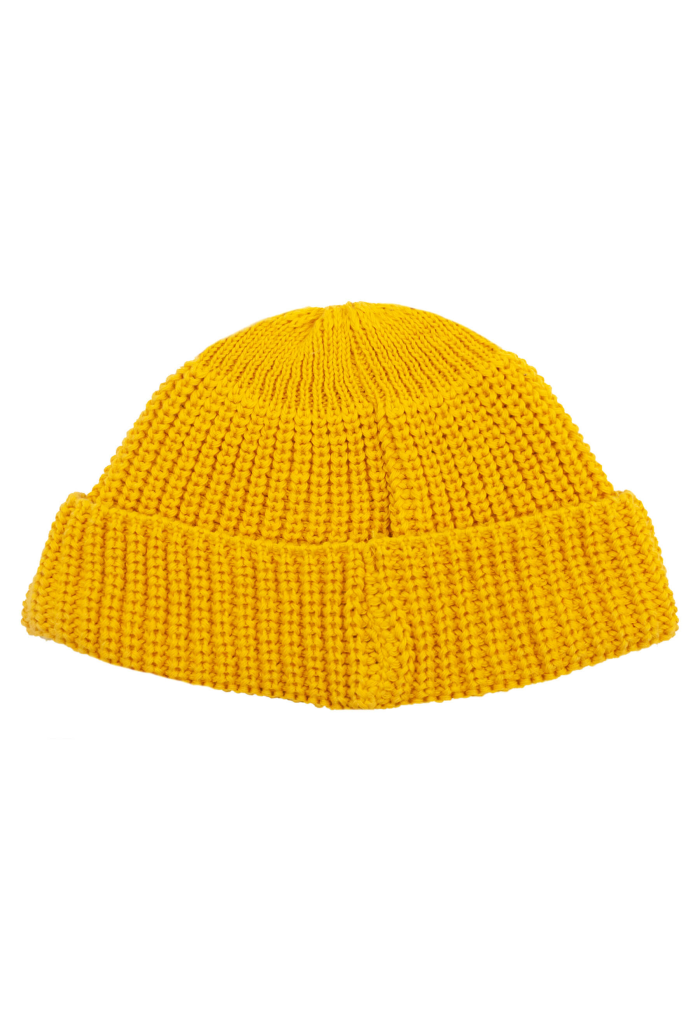 Yellow organic cotton burglar beanie