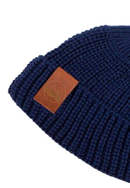 Navy blue organic cotton burglar beanie