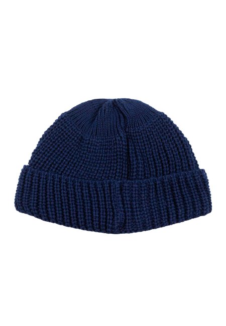 Navy blue organic cotton burglar beanie