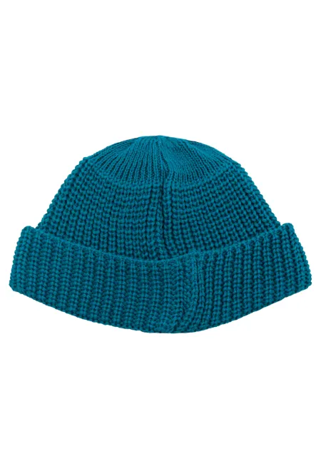 Dark turquoise organic cotton burglar beanie