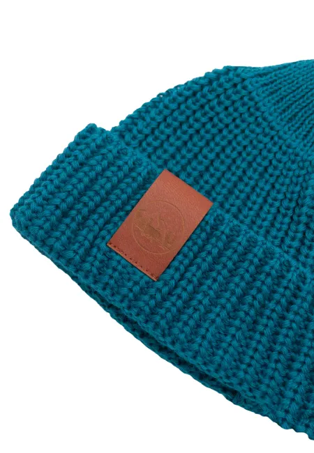 Dark turquoise organic cotton burglar beanie