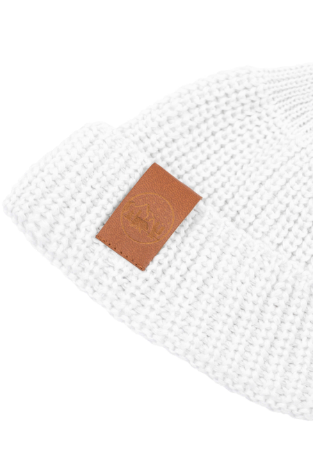 White organic cotton burglar beanie