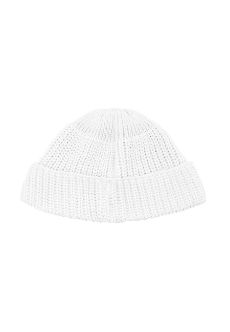 White organic cotton burglar beanie