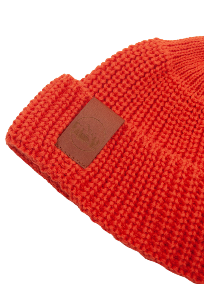 Orange organic cotton burglar beanie