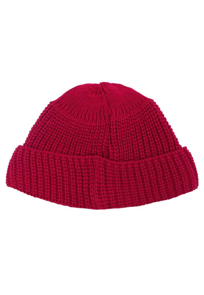 Raspberry red organic cotton burglar beanie