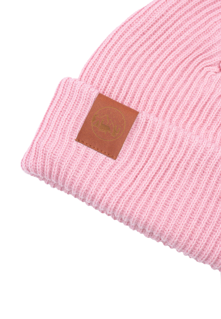 Light pink organic cotton winter beanie