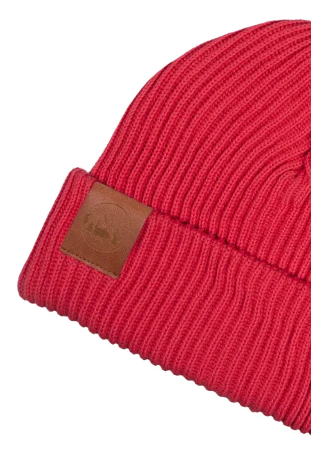 Red tulip organic cotton winter beanie