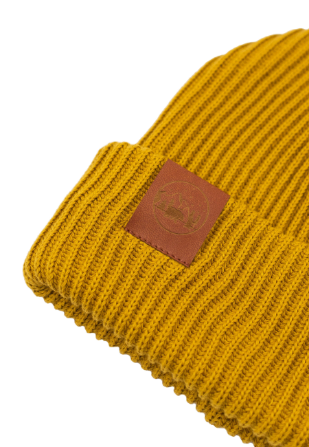 Mustard organic cotton winter beanie