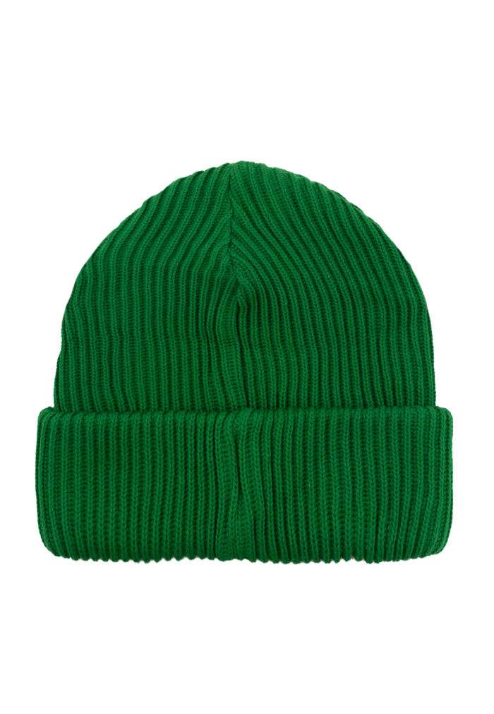 Green organic cotton winter beanie