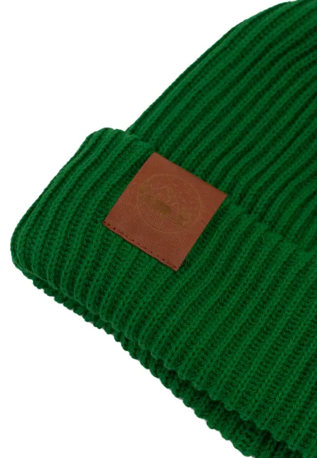 Green organic cotton winter beanie