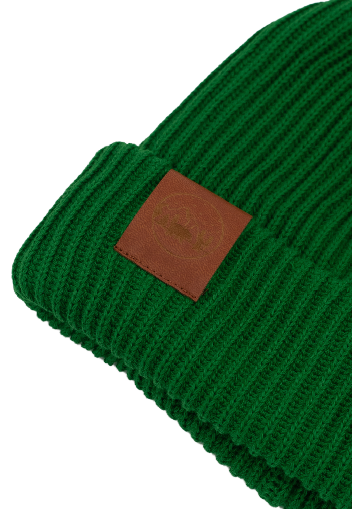 Green organic cotton winter beanie