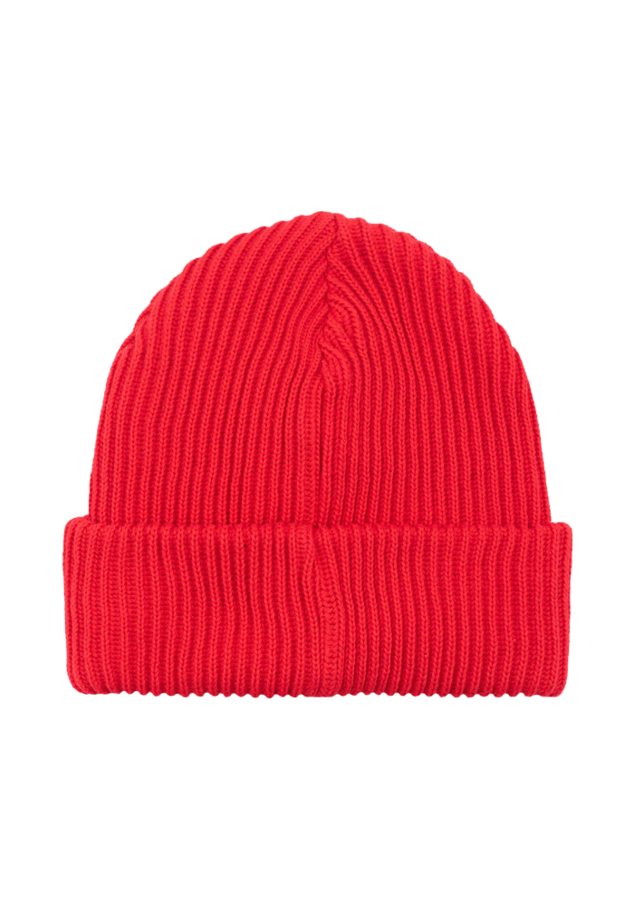 Poppy red organic cotton winter beanie