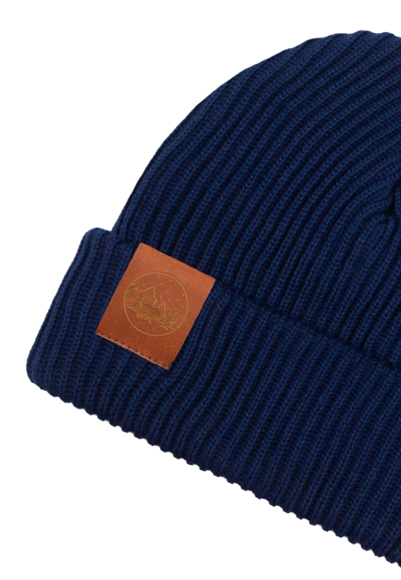 Navy blue organic cotton winter beanie