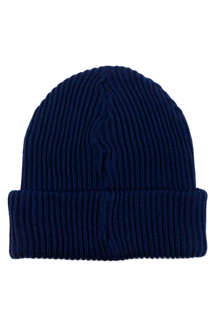 Navy blue organic cotton winter beanie