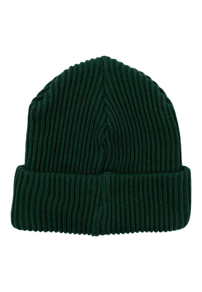 Bottle green organic cotton winter beanie