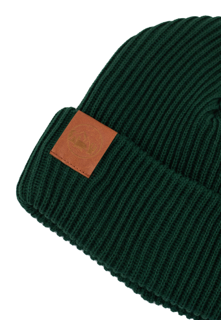 Bottle green organic cotton winter beanie