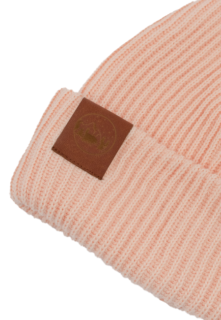 Pink cream organic cotton winter beanie