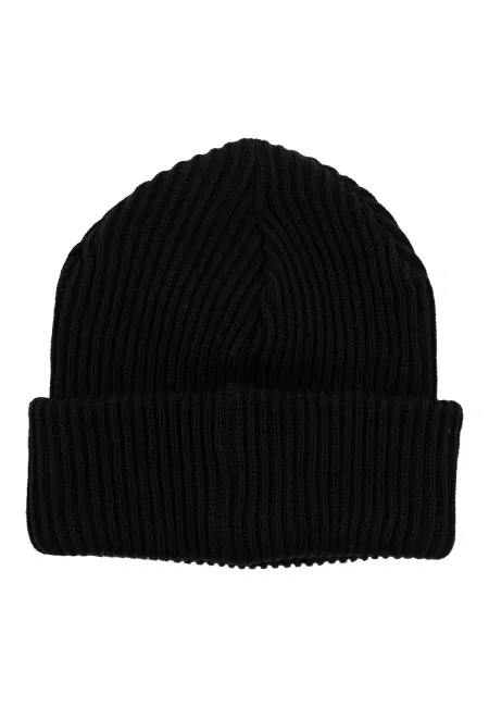 Black organic cotton winter beanie