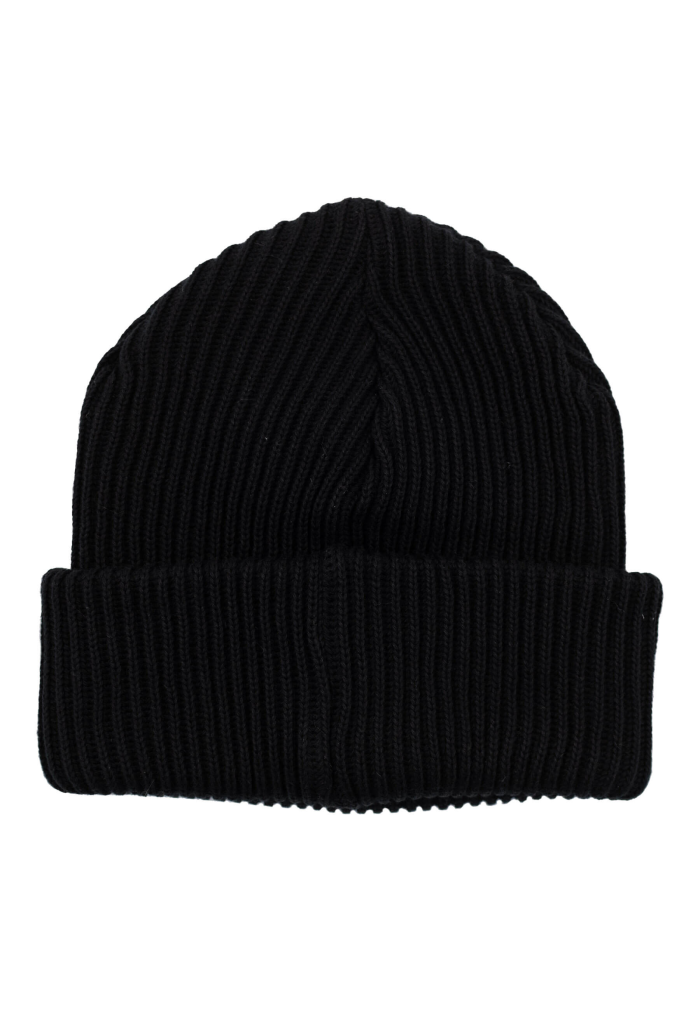 Black organic cotton winter beanie