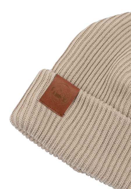 Beige organic cotton winter beanie
