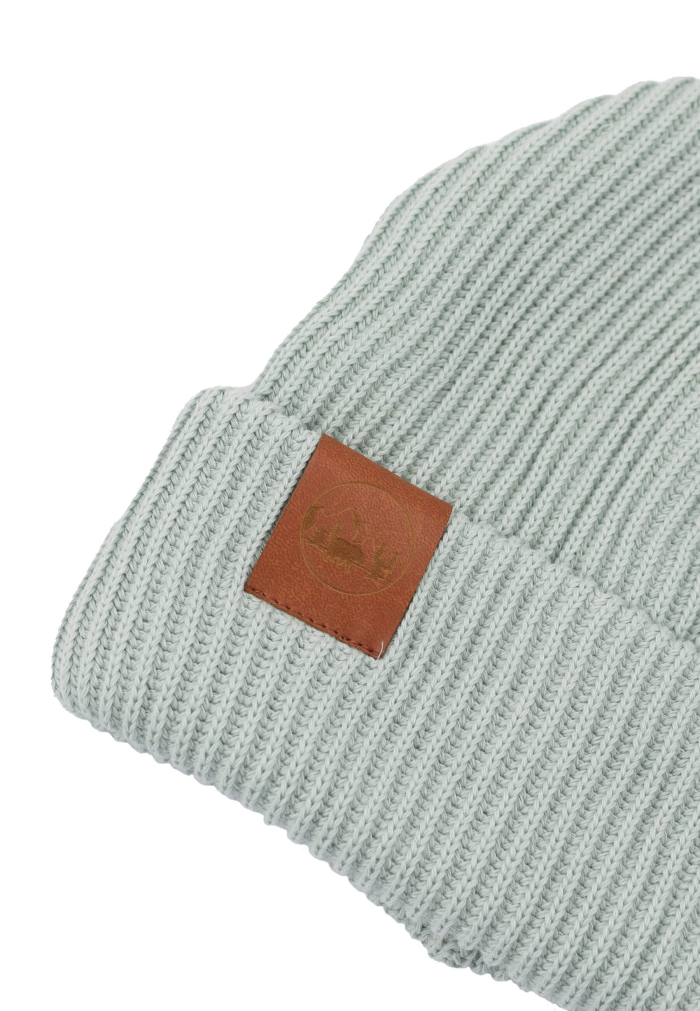Pearl grey organic cotton winter beanie