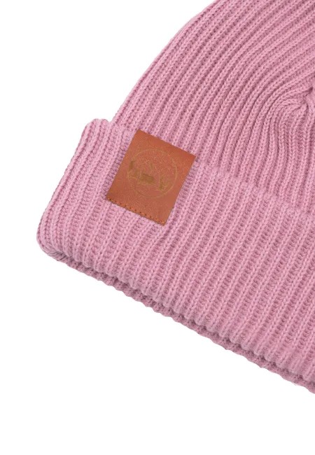 Powder pink organic cotton winter beanie