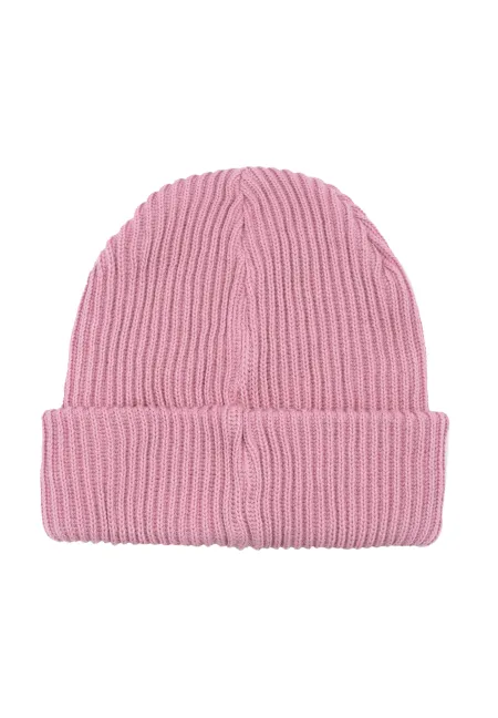 Powder pink organic cotton winter beanie
