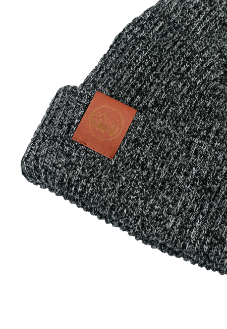Black'n'white melange organic cotton winter beanie