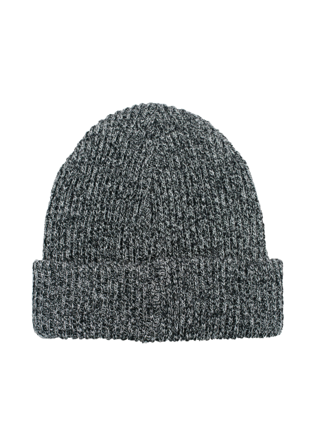Black'n'white melange organic cotton winter beanie