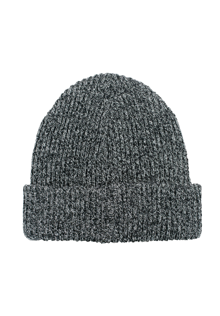 Black'n'white melange organic cotton winter beanie